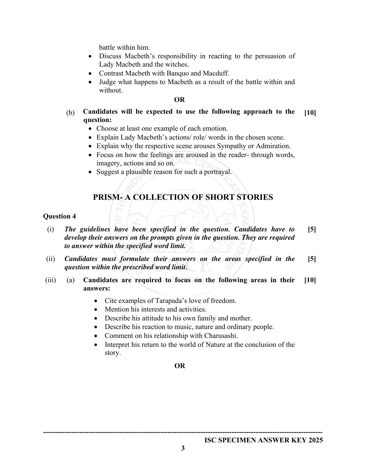 ISC Class 12 2025 Literature In English (English Paper-2)  (SQP & AK) Specimen Paper - Page 10