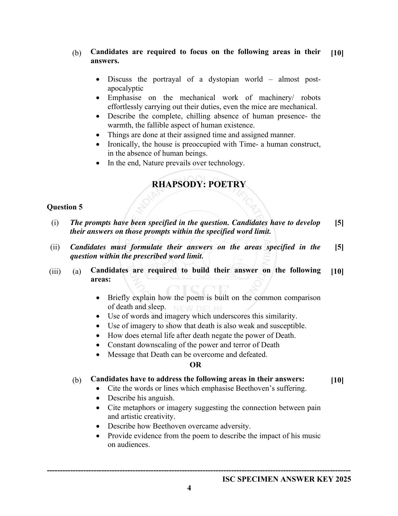 ISC Class 12 2025 Literature In English (English Paper-2)  (SQP & AK) Specimen Paper - Page 11