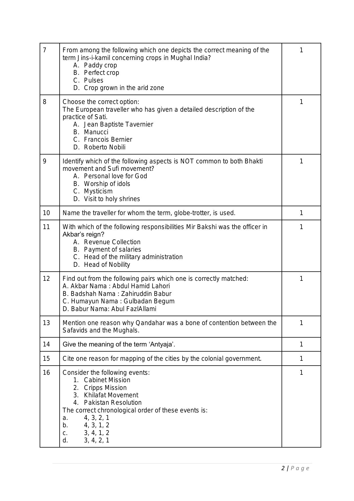 CBSE Class 12 History -Sample Paper 2019-20 - Page 2