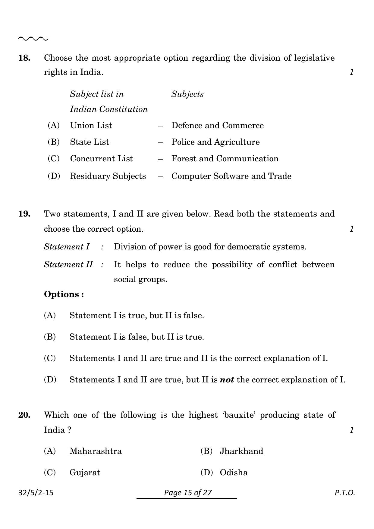 CBSE Class 10 32-5-2 Social Science 2024 Question Paper - Page 15