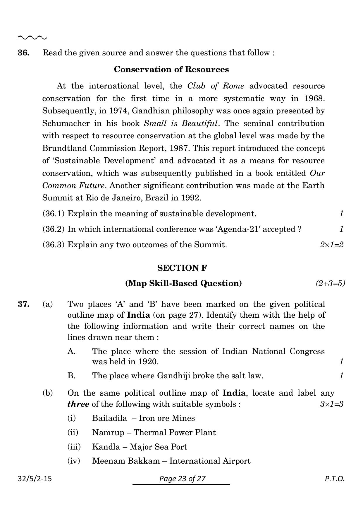 CBSE Class 10 32-5-2 Social Science 2024 Question Paper - Page 23