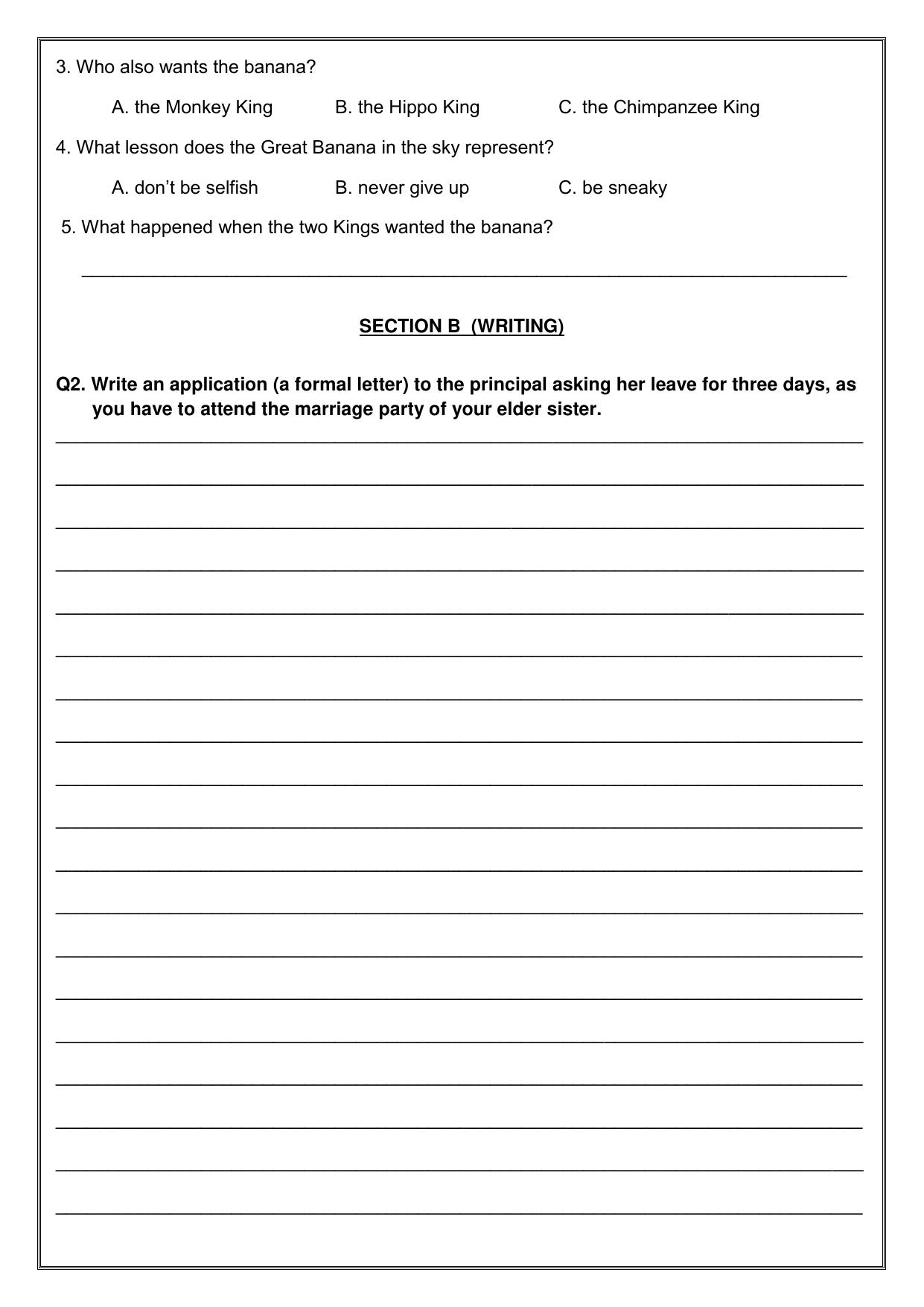Worksheet for Class 4 English Assignment 47 - Page 2