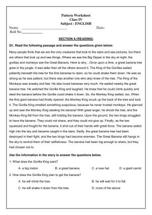 Worksheet for Class 4 English Assignment 47