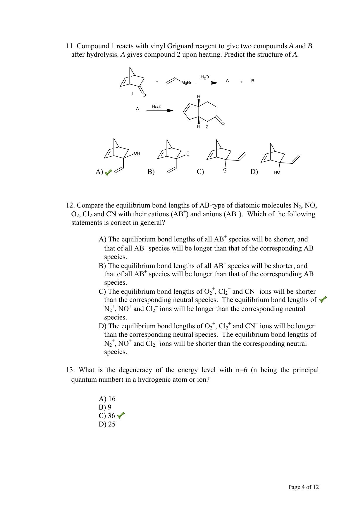TIFR GS 2013 Chemistry X Question Paper - Page 5