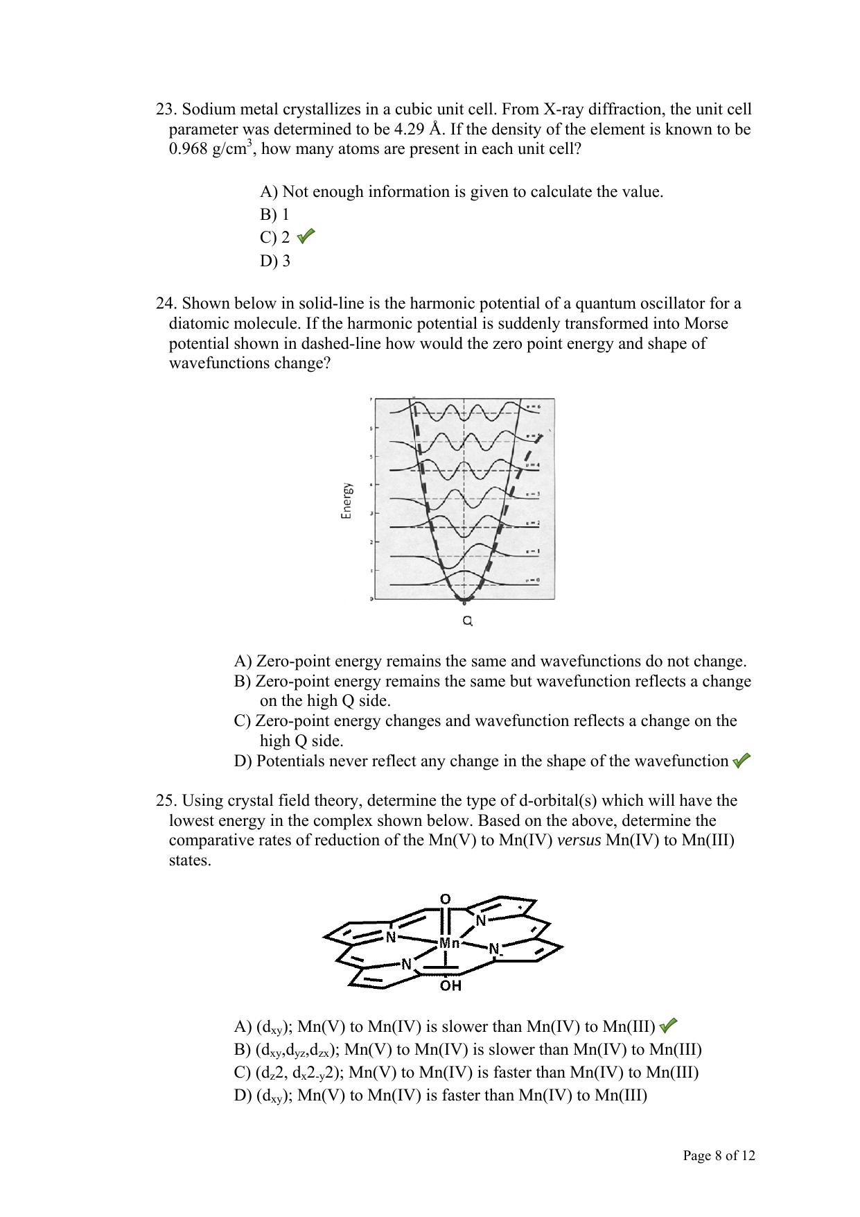 TIFR GS 2013 Chemistry X Question Paper - Page 9