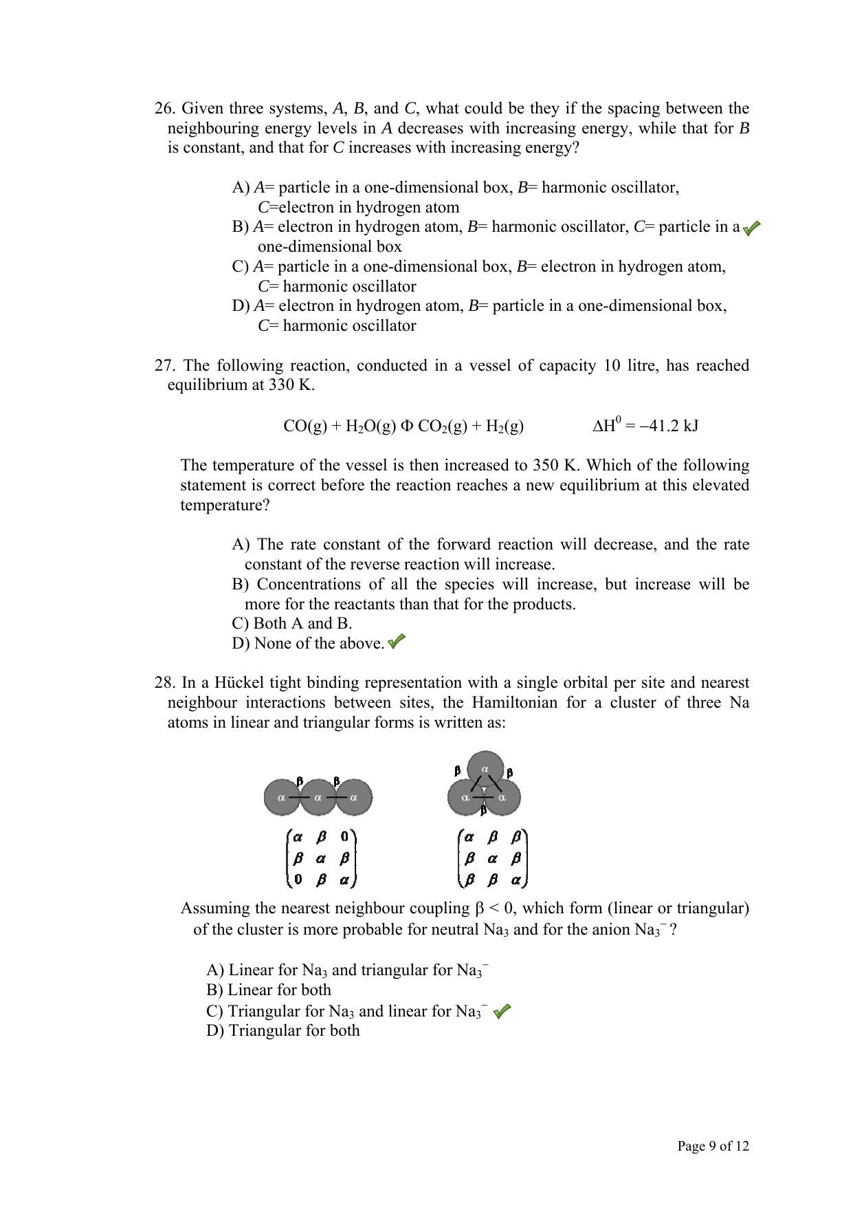 TIFR GS 2013 Chemistry X Question Paper - Page 10
