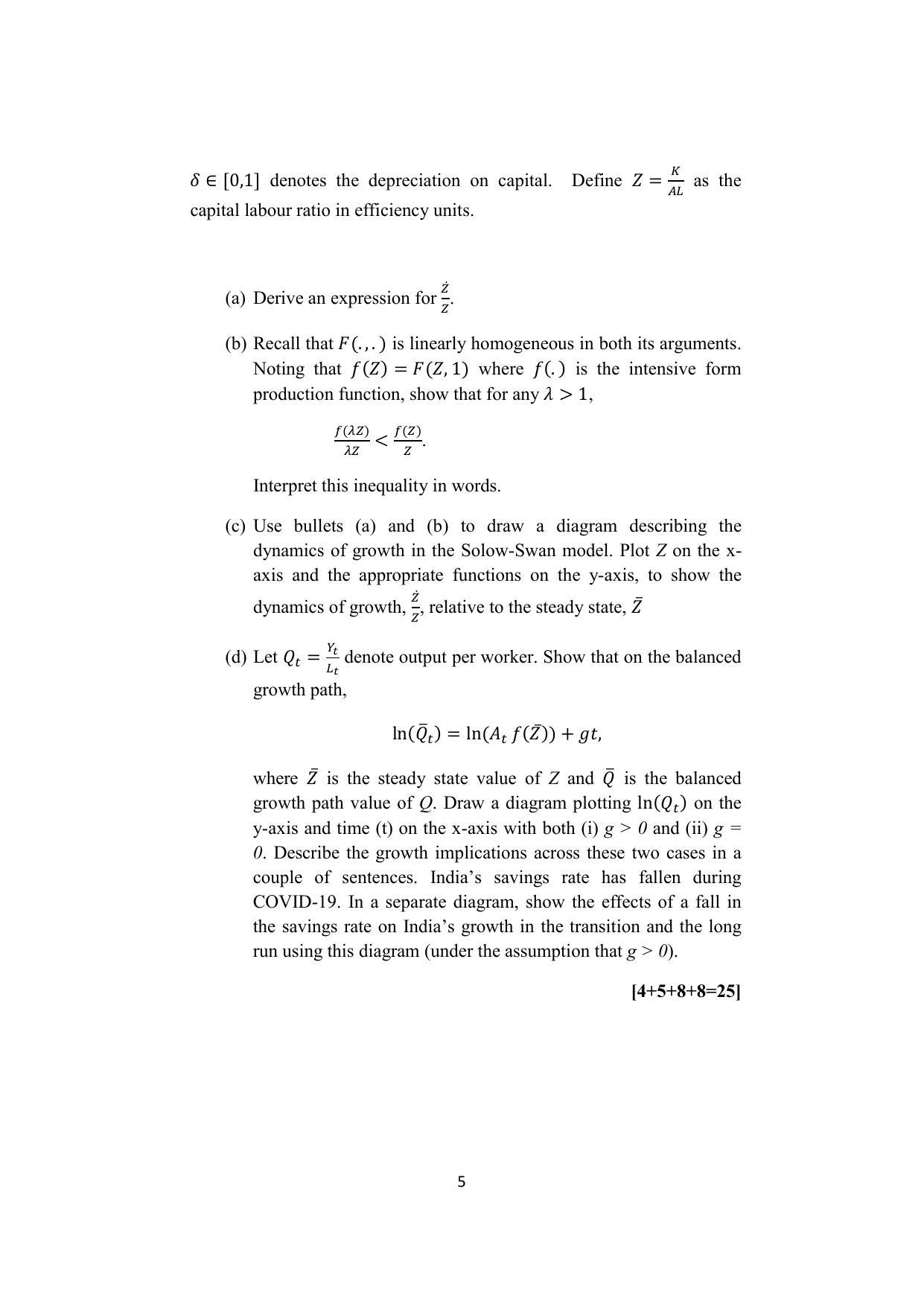 ISI Admission Test JRF in Quantitative Economics QEB 2021 Sample Paper - Page 5