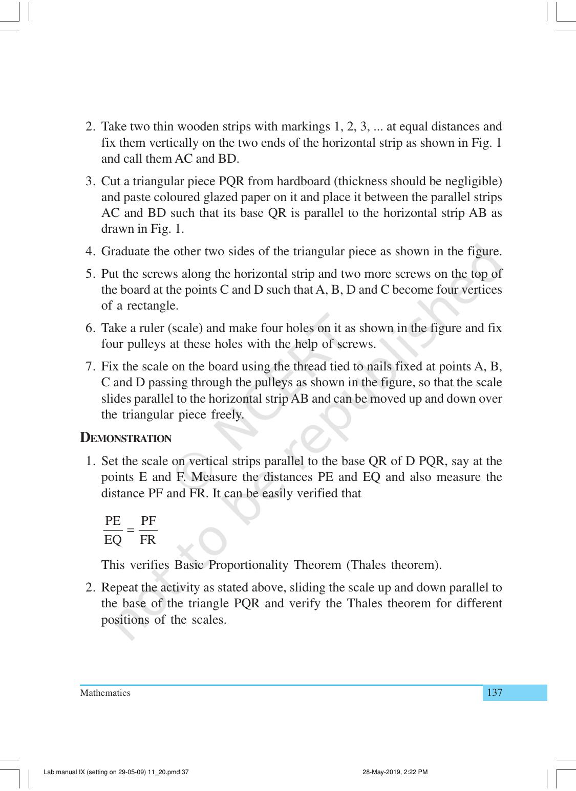 NCERT Laboratory Manuals for Class X Mathematics - Activities for Class X (11 to 20) - Page 19