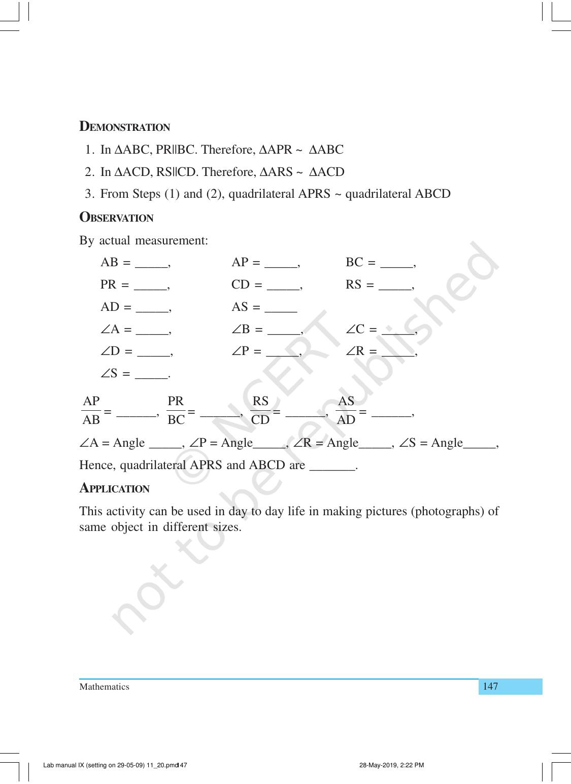 NCERT Laboratory Manuals for Class X Mathematics - Activities for Class X (11 to 20) - Page 29