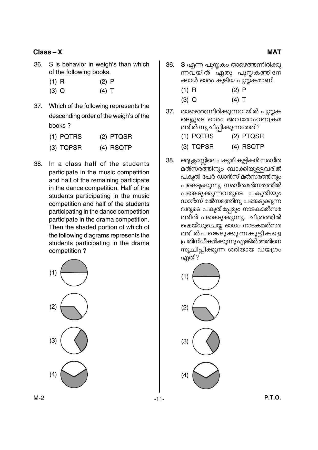 Kerala NTSE 2017 MAT Question Paper IndCareer Docs
