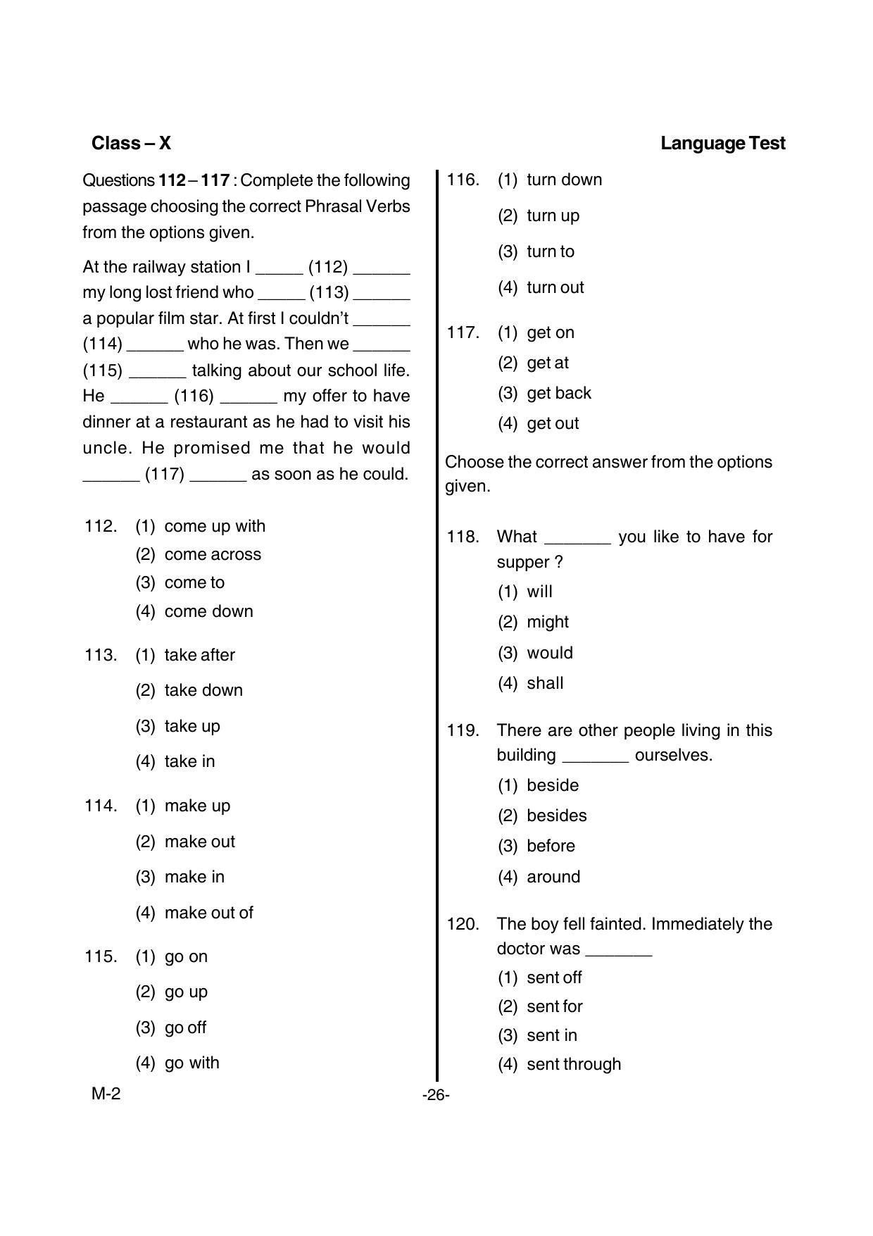 Kerala NTSE 2017 MAT Question Paper - Page 28