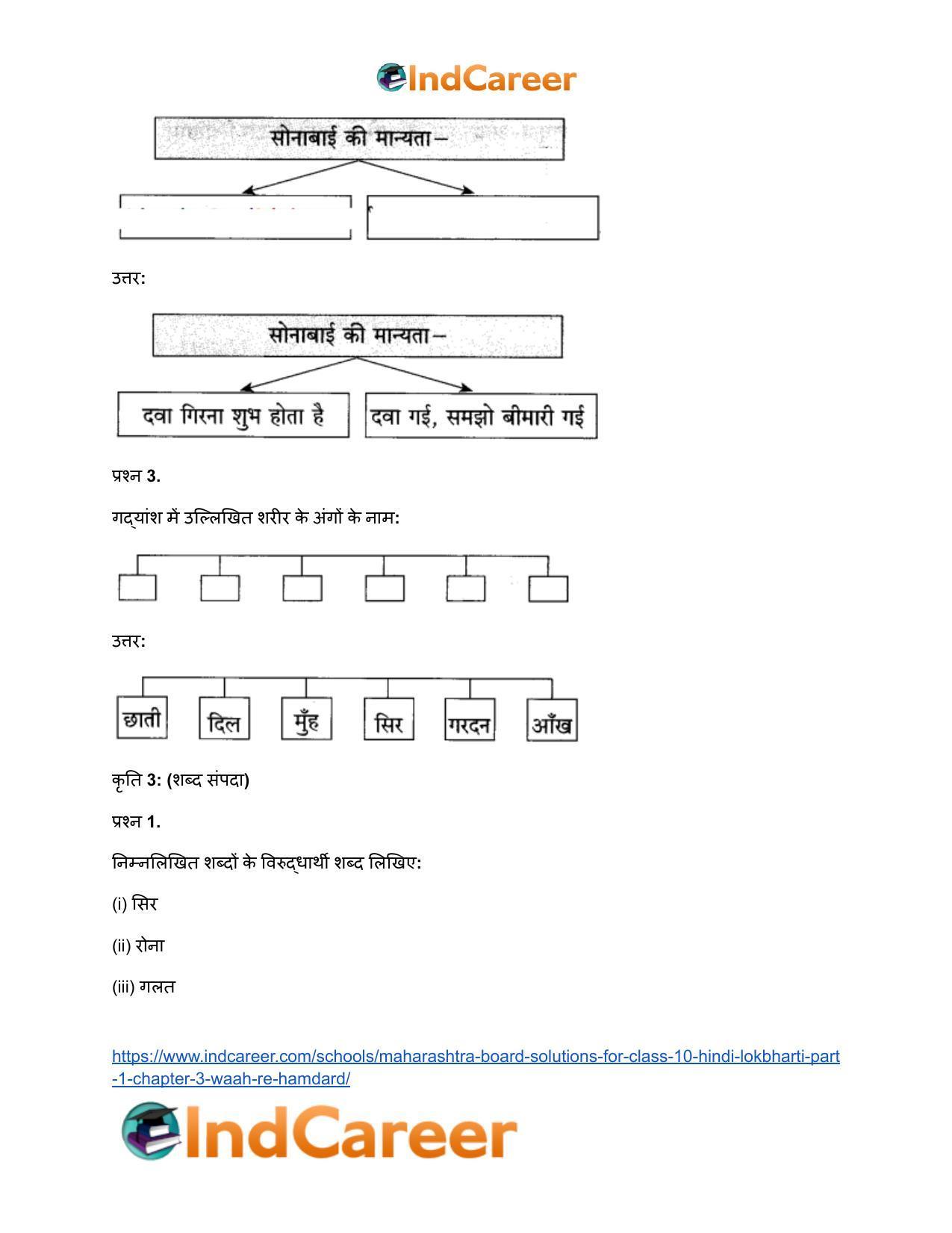 Maharashtra Board Solutions for Class 10- Hindi Lokbharti (Part 1): Chapter 3- वाह रे! हमदर्द - Page 24
