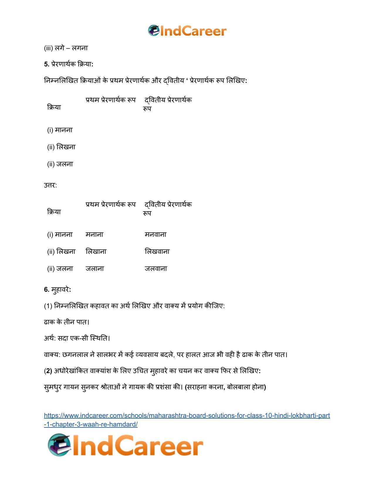 Maharashtra Board Solutions for Class 10- Hindi Lokbharti (Part 1): Chapter 3- वाह रे! हमदर्द - Page 32
