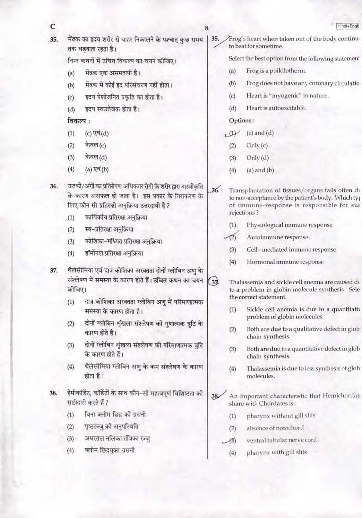NEET Code C 2017 Question Paper - Page 8