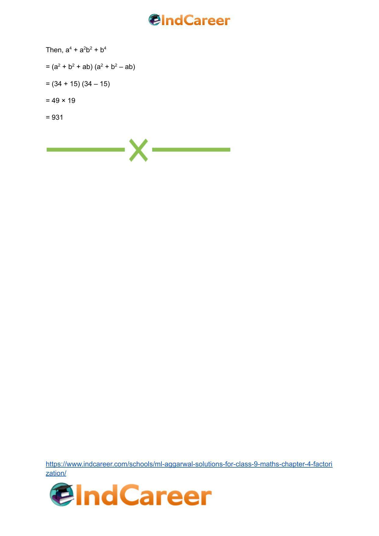 ML Aggarwal Solutions for Class 9 Maths Chapter 4- Factorization - Page 63