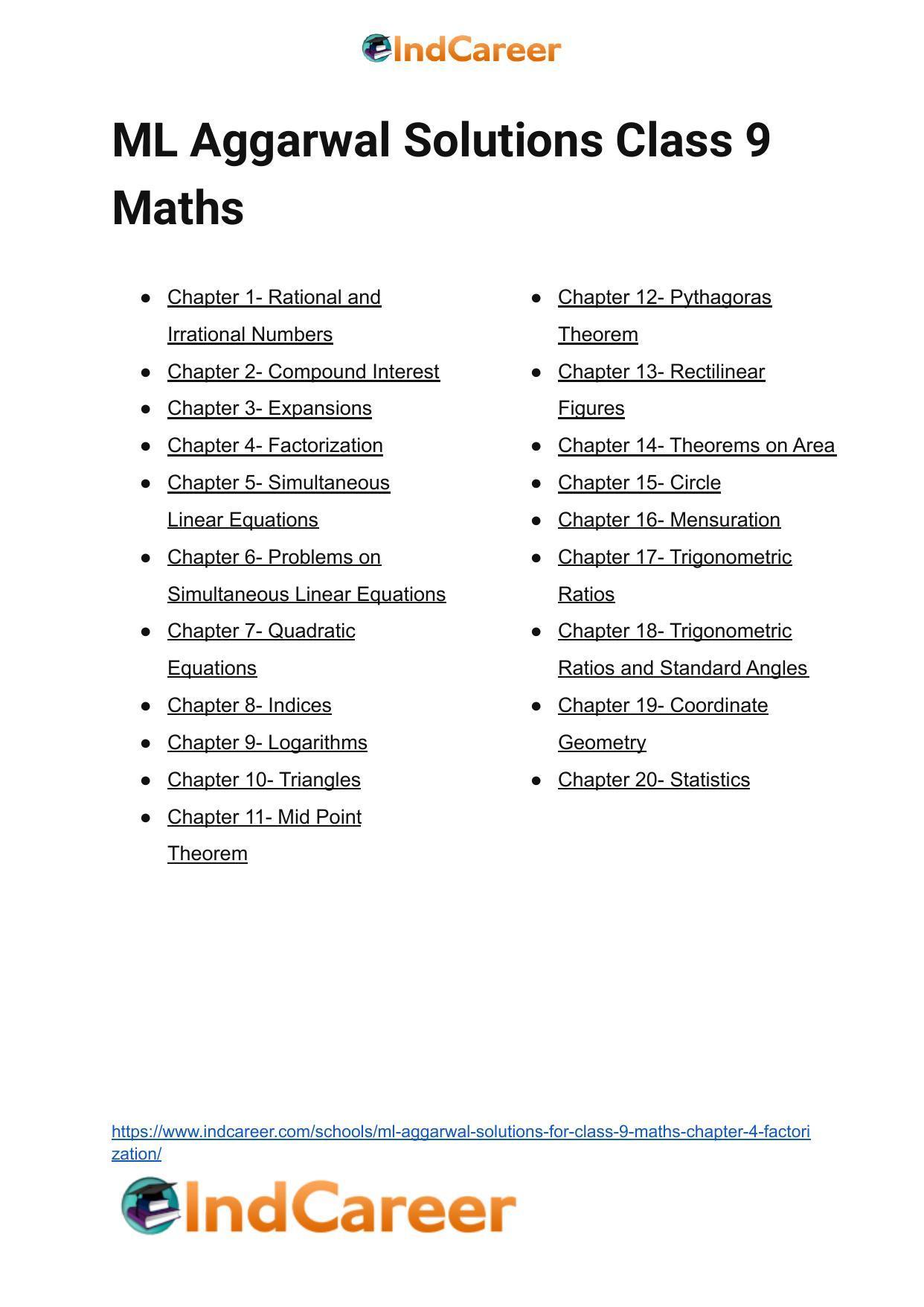 ML Aggarwal Solutions for Class 9 Maths Chapter 4- Factorization - Page 64