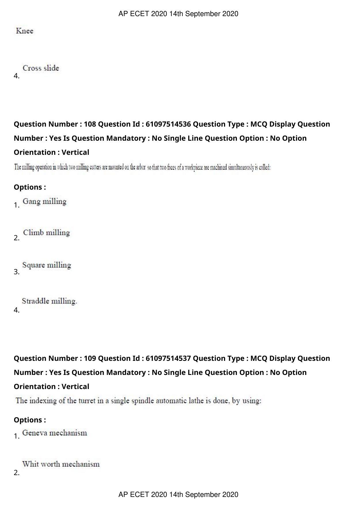 AP ECET 2021 - Mechanical Engineering Question Paper With Preliminary Keys Shift2 - Page 59
