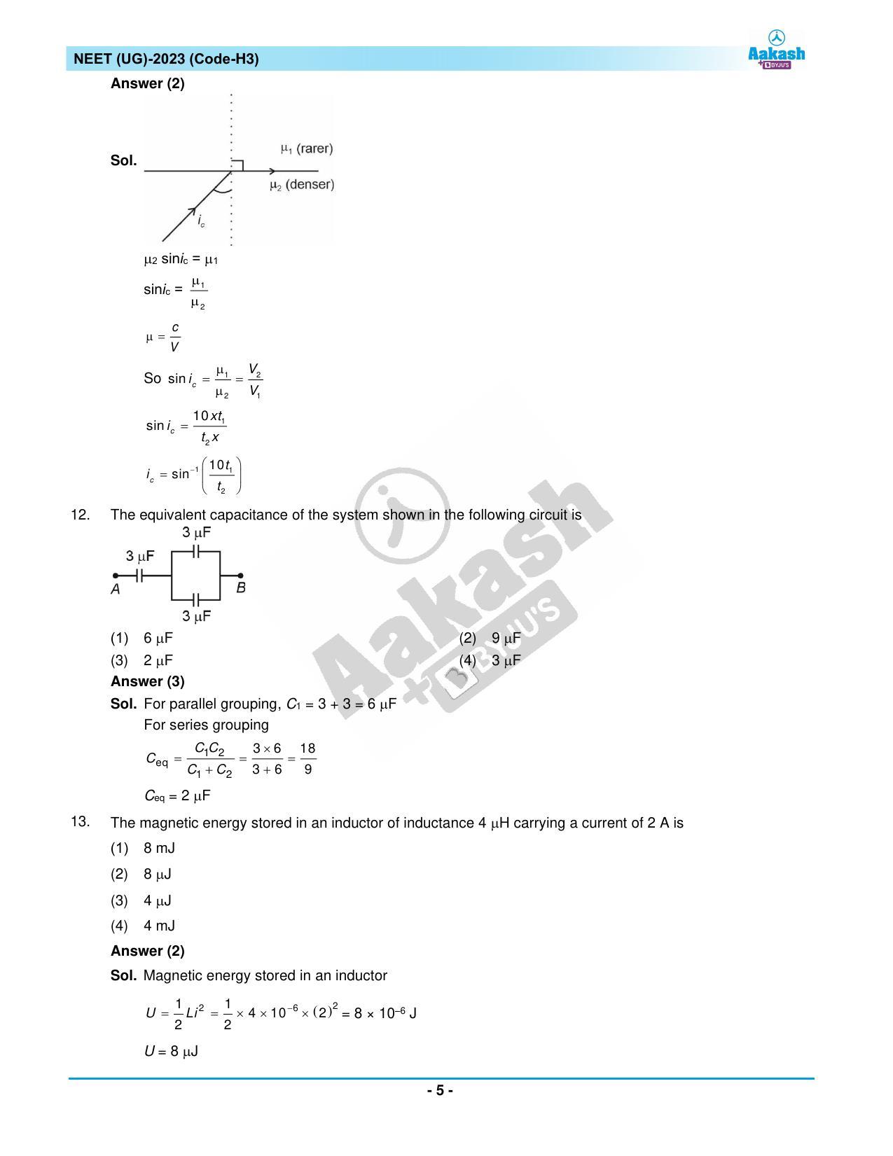 NEET 2023 Question Paper H3 - Page 5