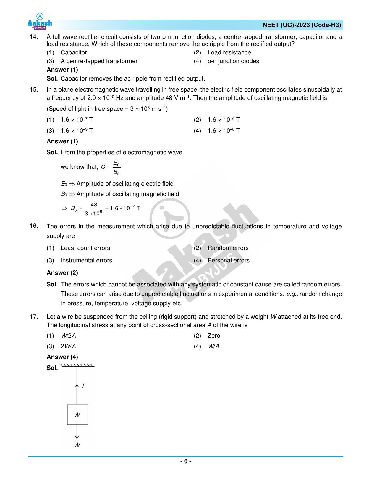 NEET 2023 Question Paper H3 - Page 6