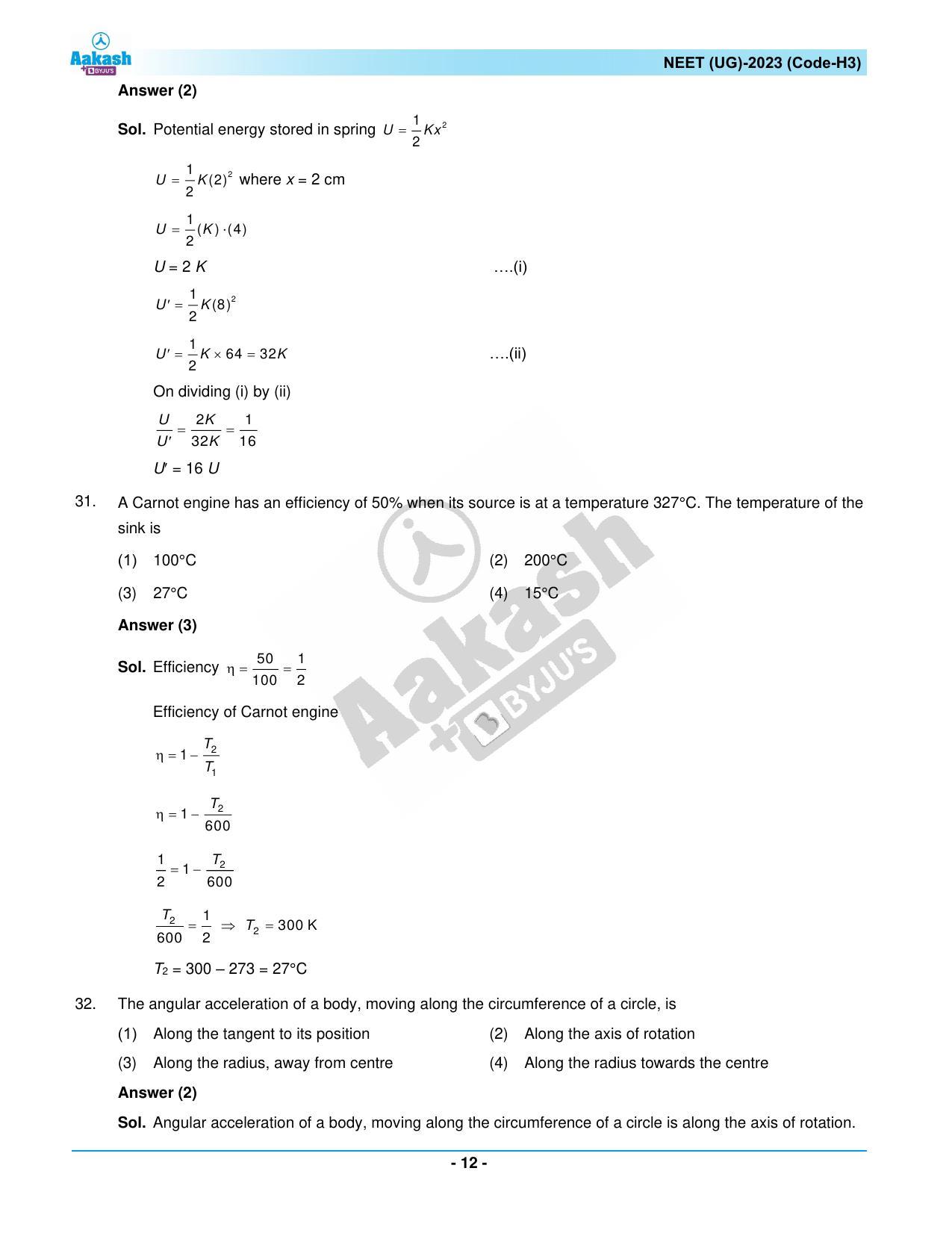 NEET 2023 Question Paper H3 - Page 12