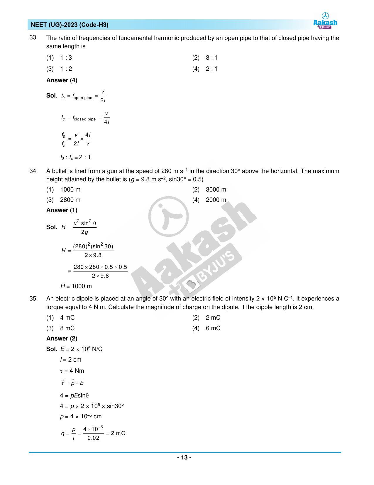 NEET 2023 Question Paper H3 - Page 13