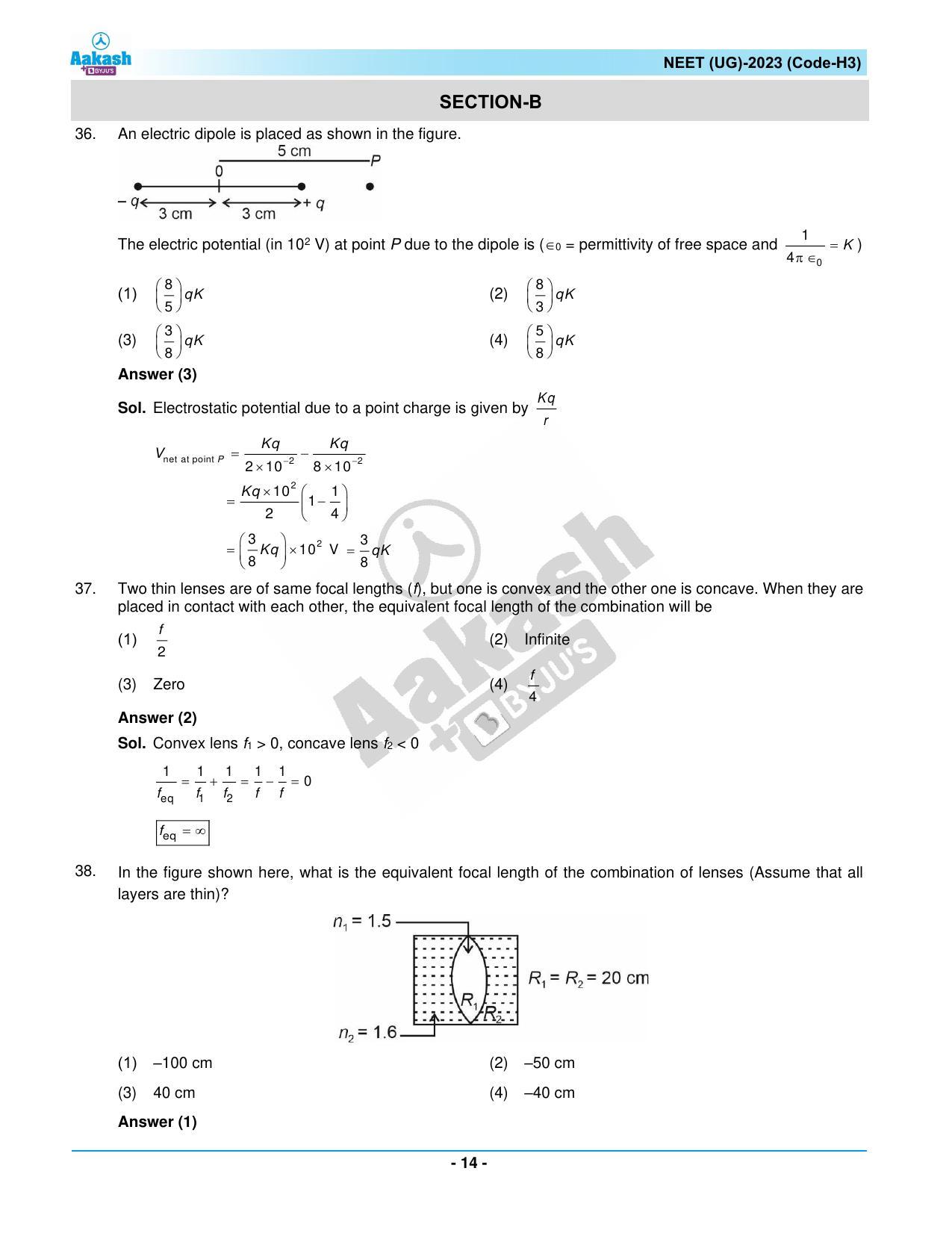 NEET 2023 Question Paper H3 - Page 14