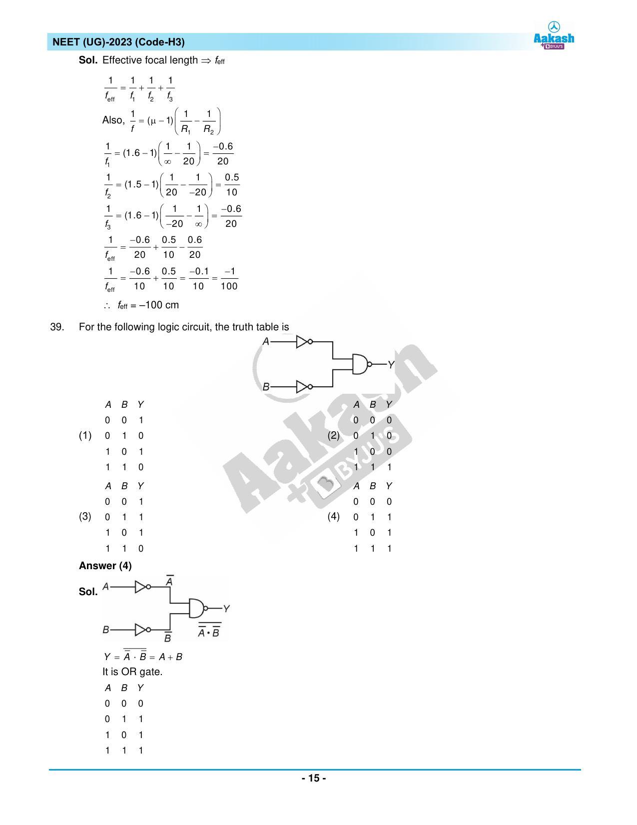 NEET 2023 Question Paper H3 - Page 15