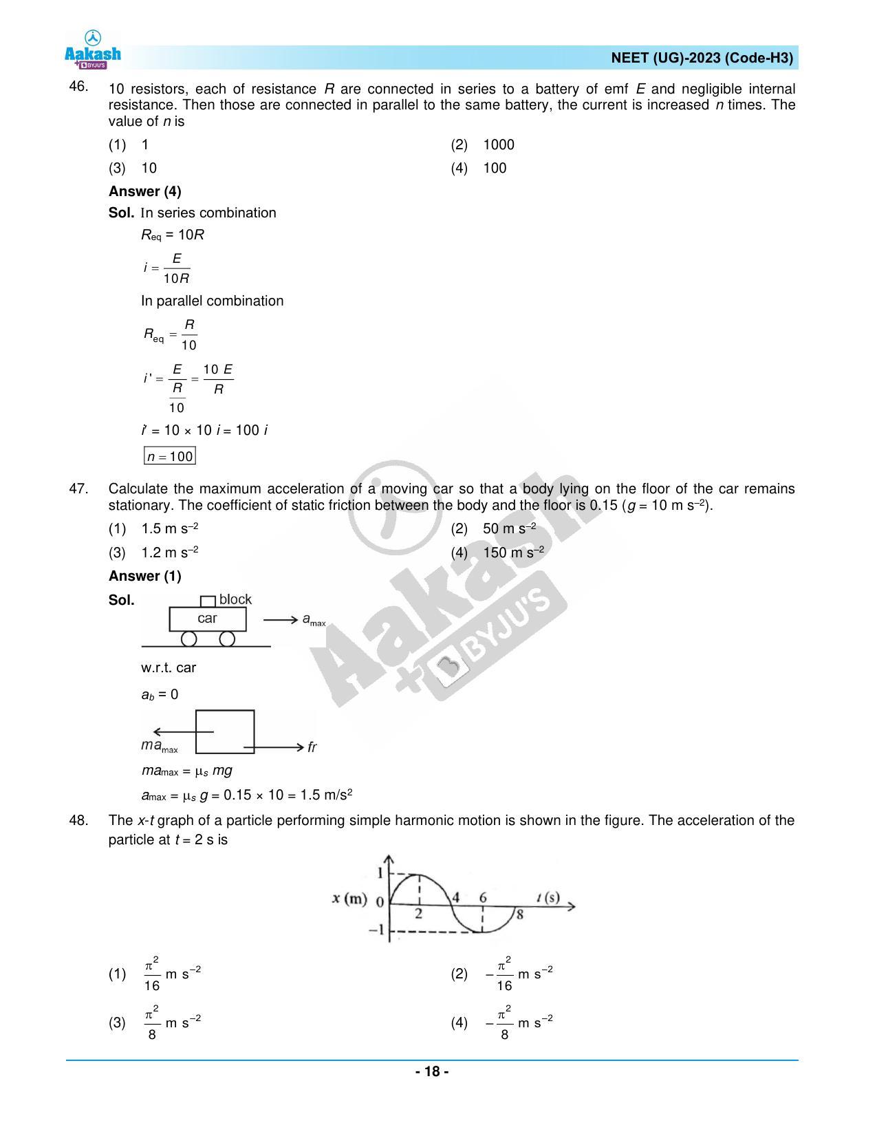 NEET 2023 Question Paper H3 - Page 18