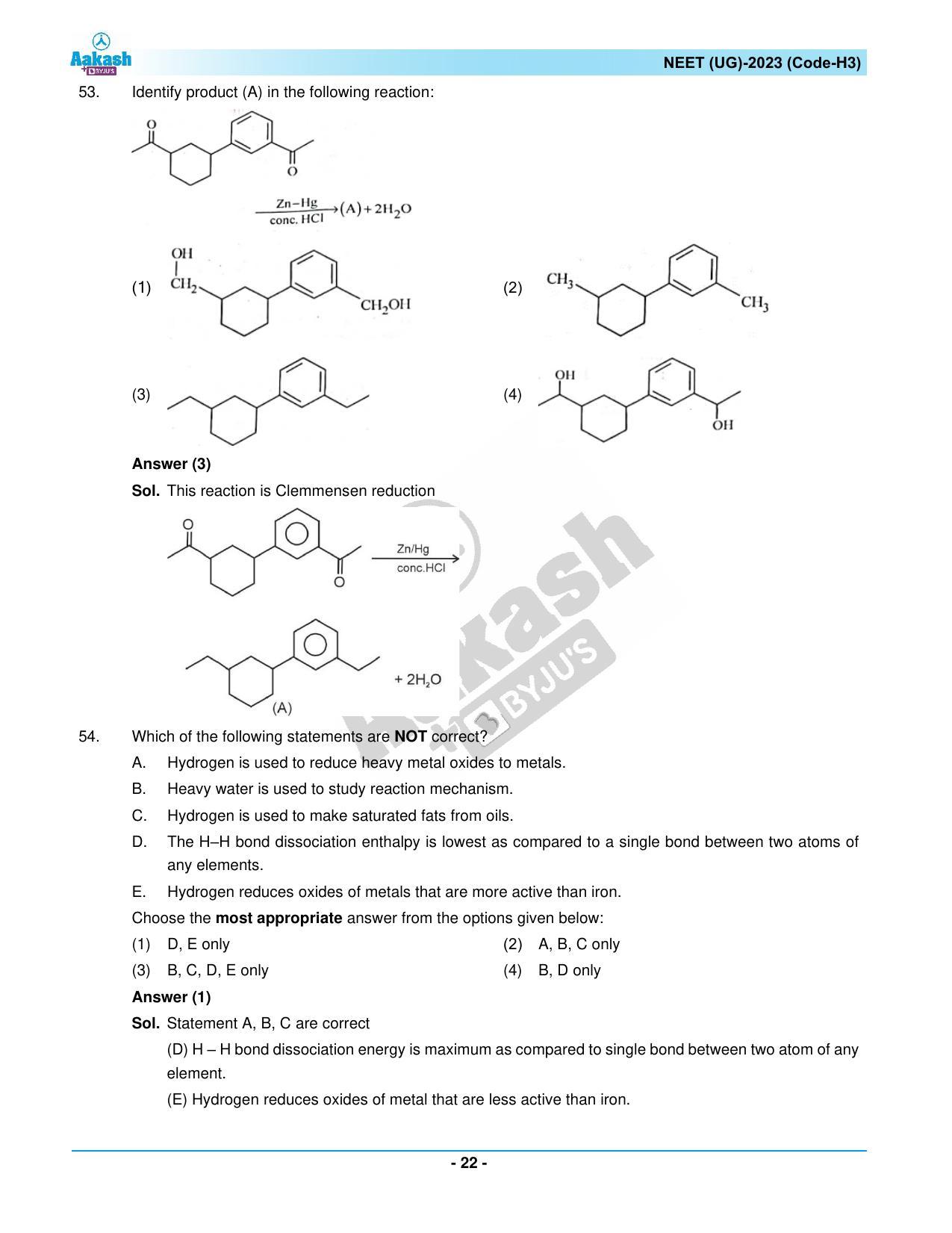 NEET 2023 Question Paper H3 - Page 22