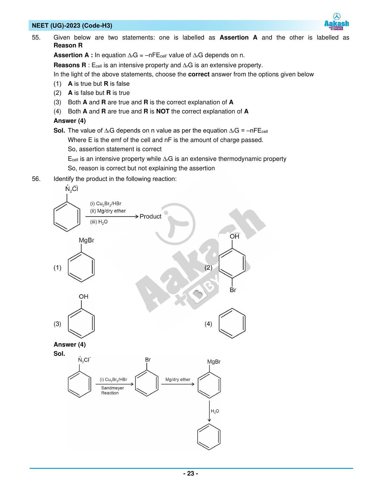 NEET 2023 Question Paper H3 - Page 23