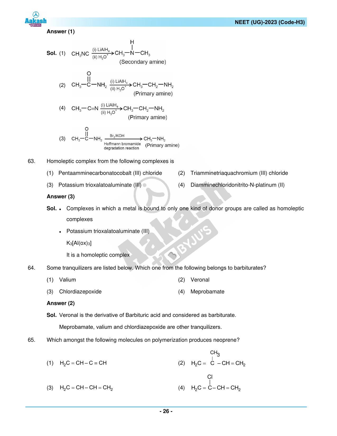 NEET 2023 Question Paper H3 - Page 26