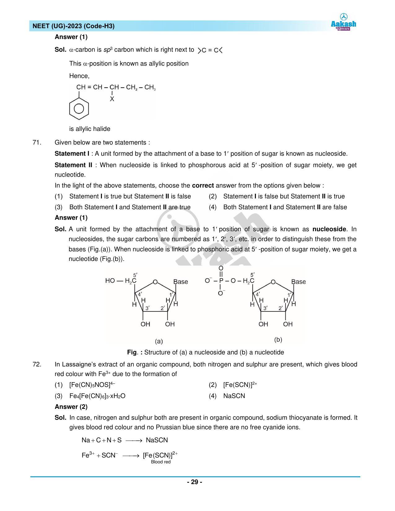 NEET 2023 Question Paper H3 - Page 29