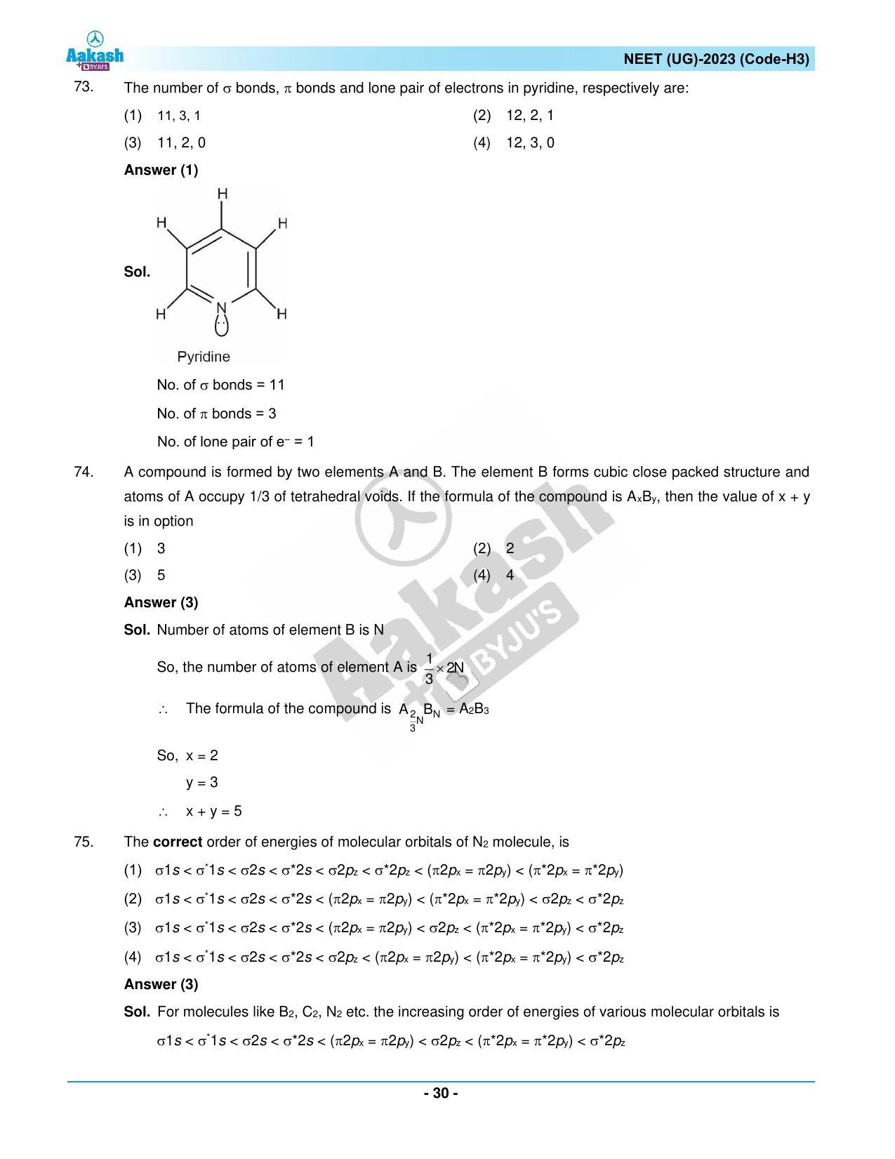 NEET 2023 Question Paper H3 - Page 30
