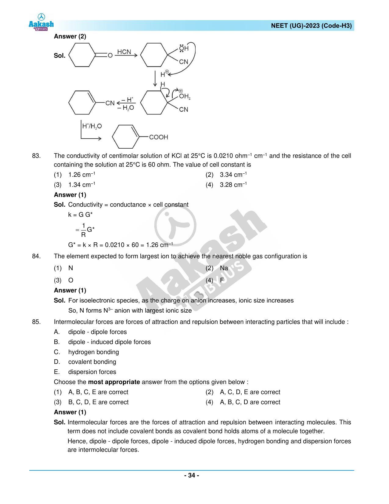 NEET 2023 Question Paper H3 - Page 34