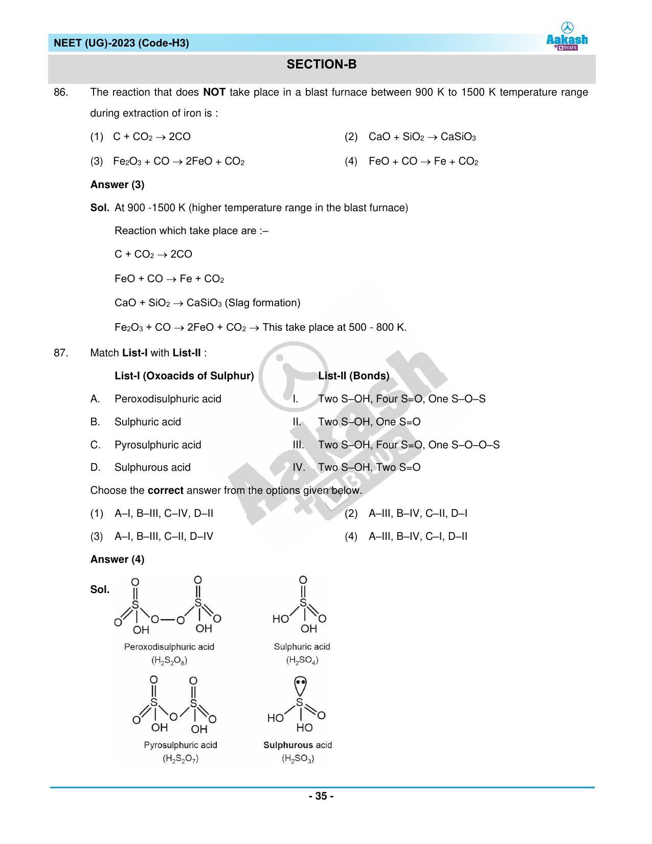 NEET 2023 Question Paper H3 - Page 35