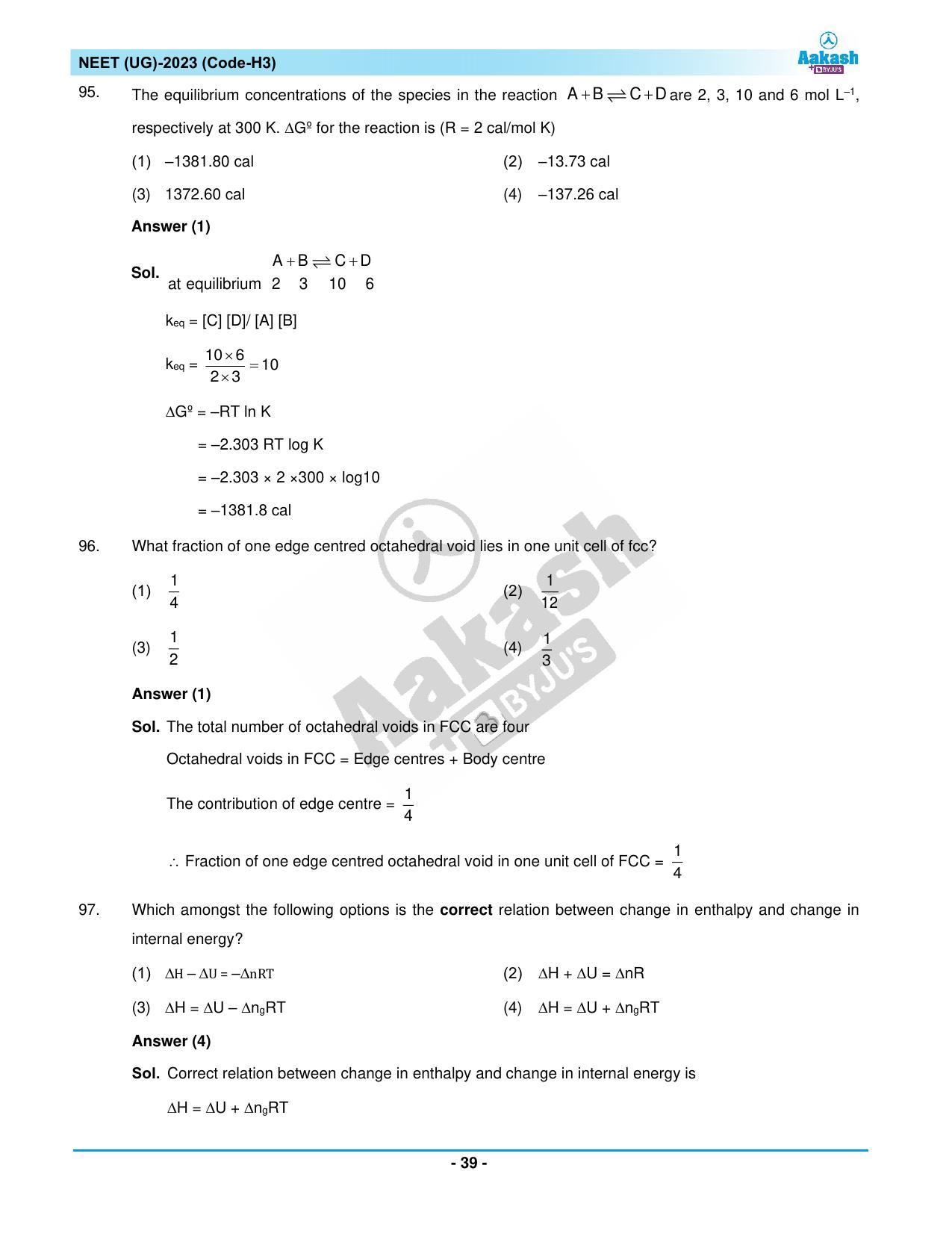 NEET 2023 Question Paper H3 - Page 39