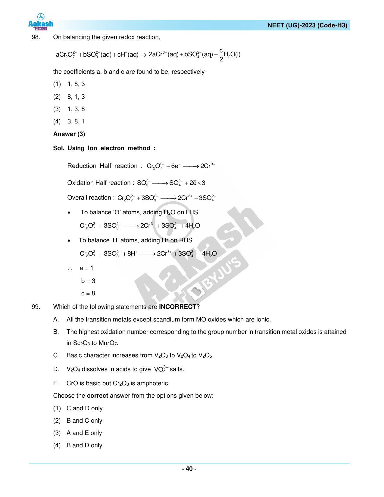 NEET 2023 Question Paper H3 - Page 40