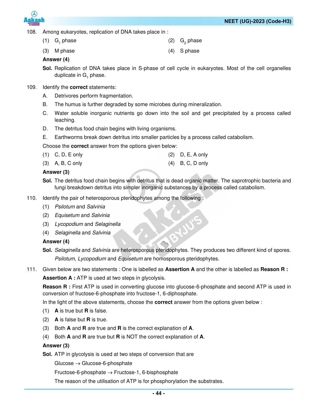 NEET 2023 Question Paper H3 - Page 44