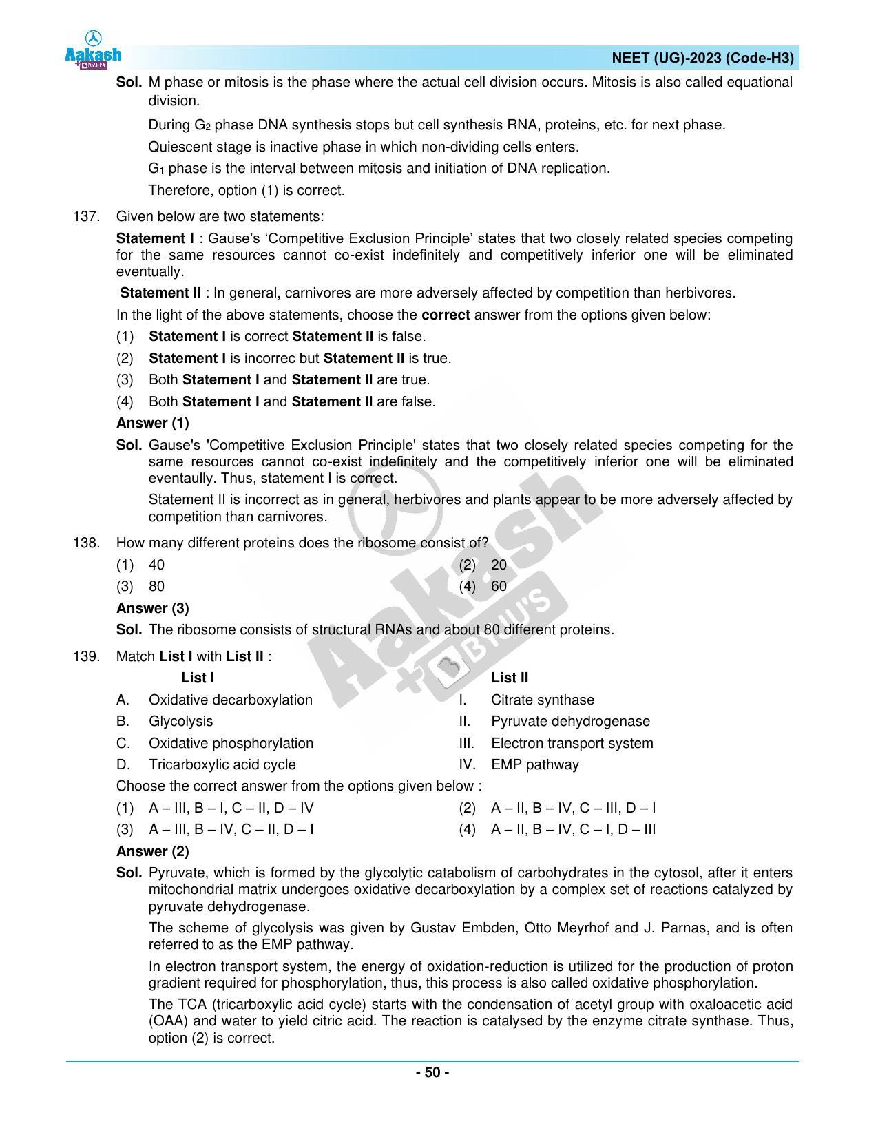 NEET 2023 Question Paper H3 - Page 50