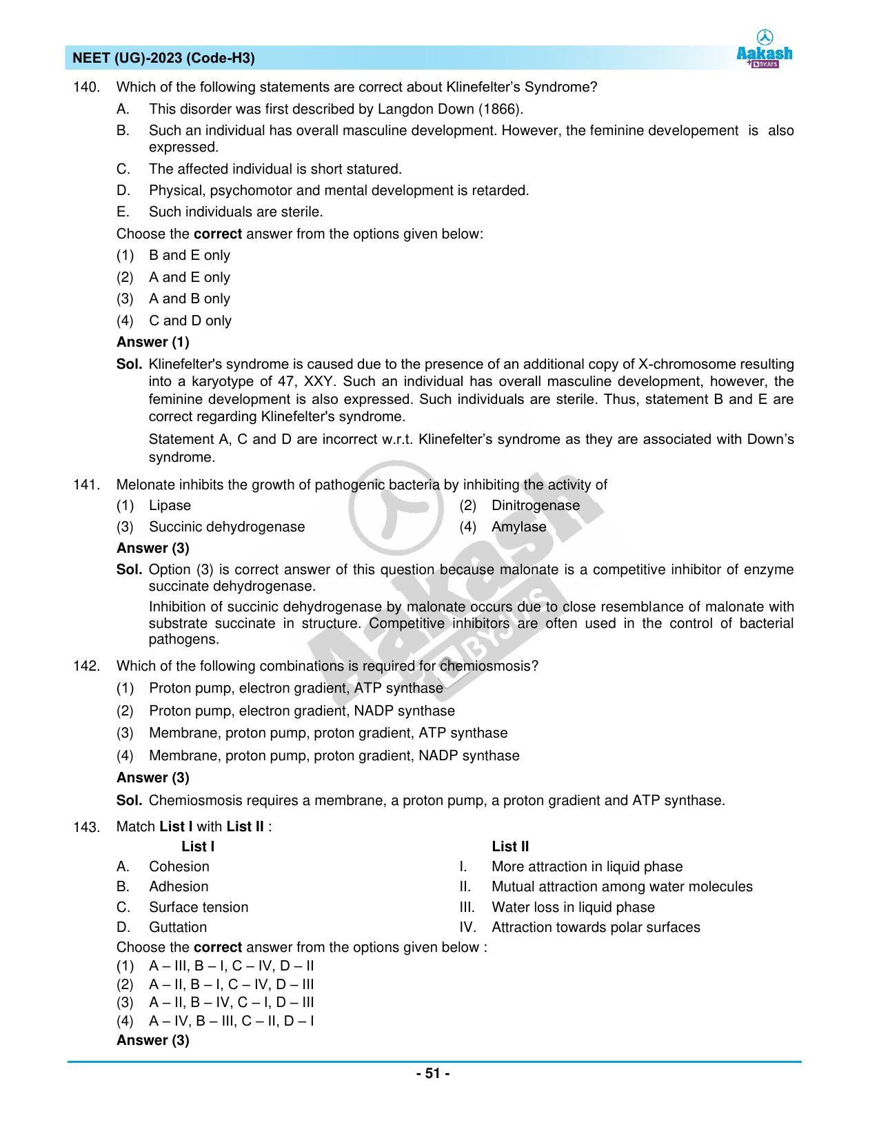 NEET 2023 Question Paper H3 - Page 51