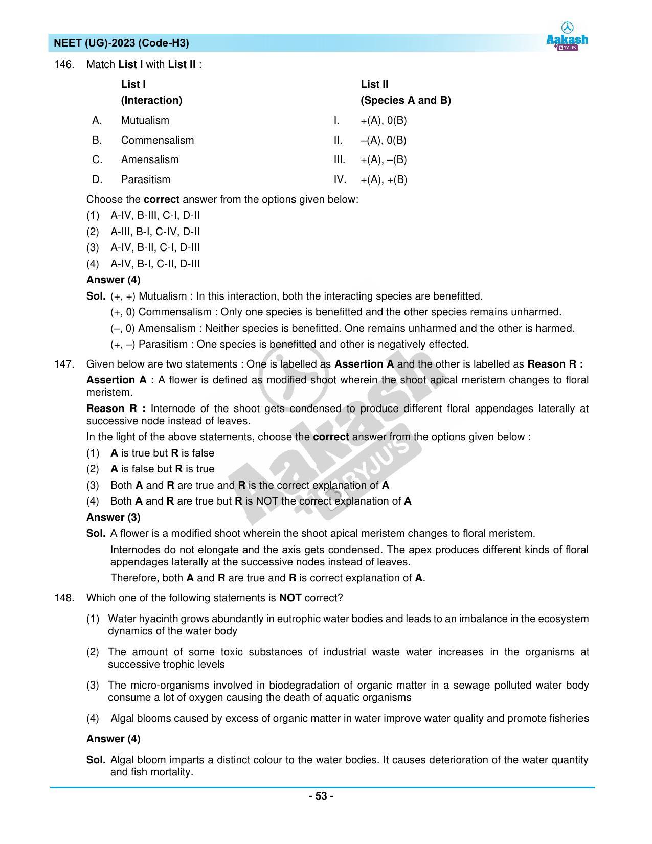 NEET 2023 Question Paper H3 - Page 53
