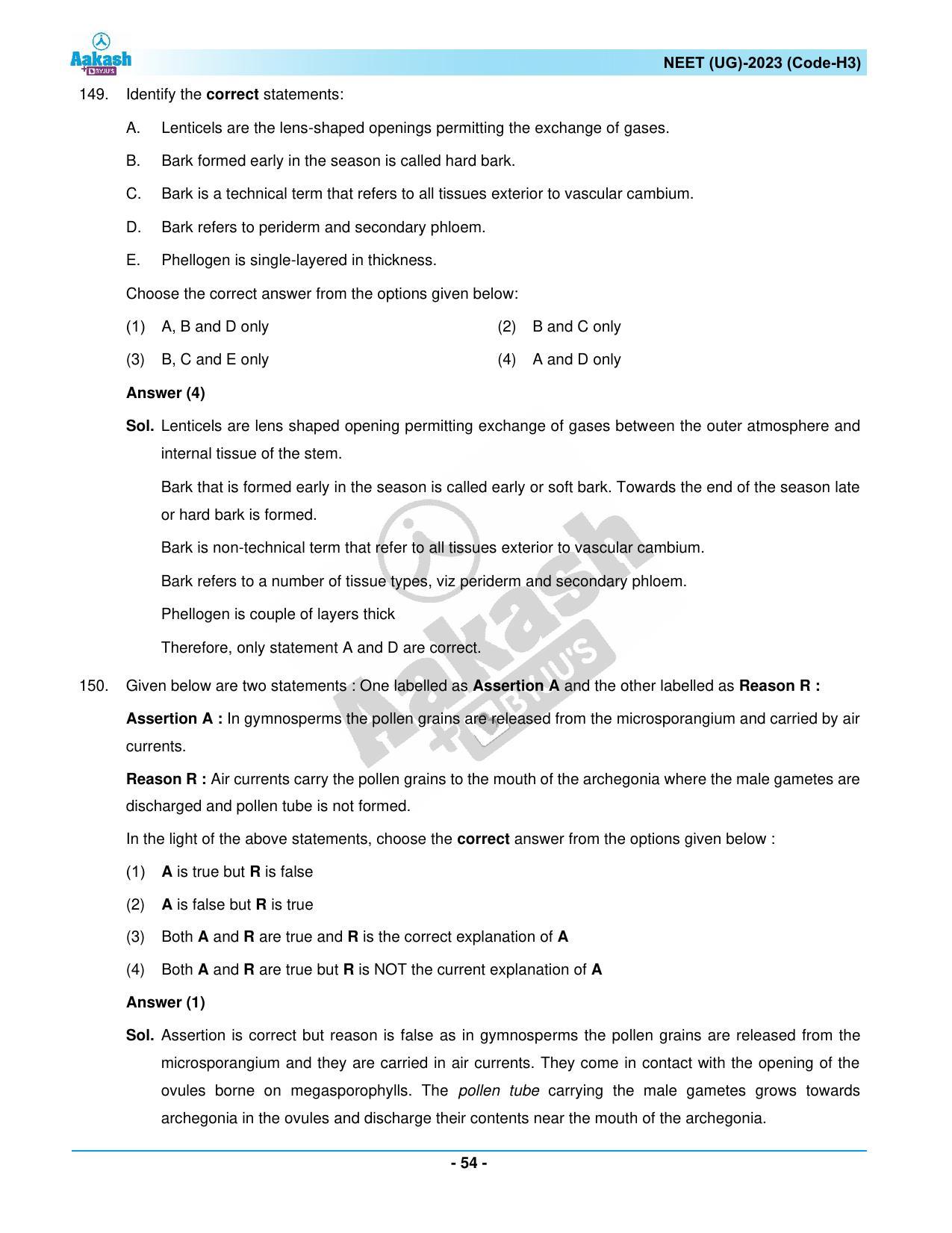 NEET 2023 Question Paper H3 - Page 54