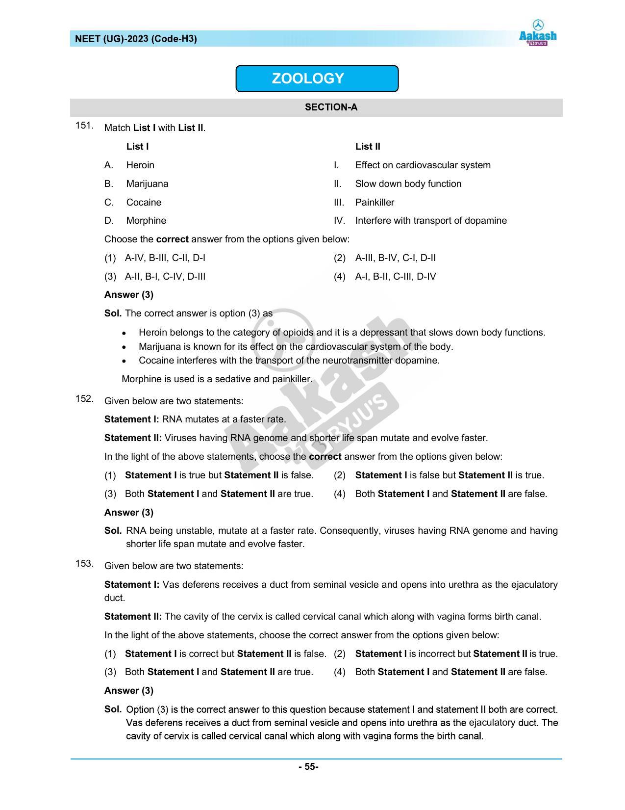 NEET 2023 Question Paper H3 - Page 55