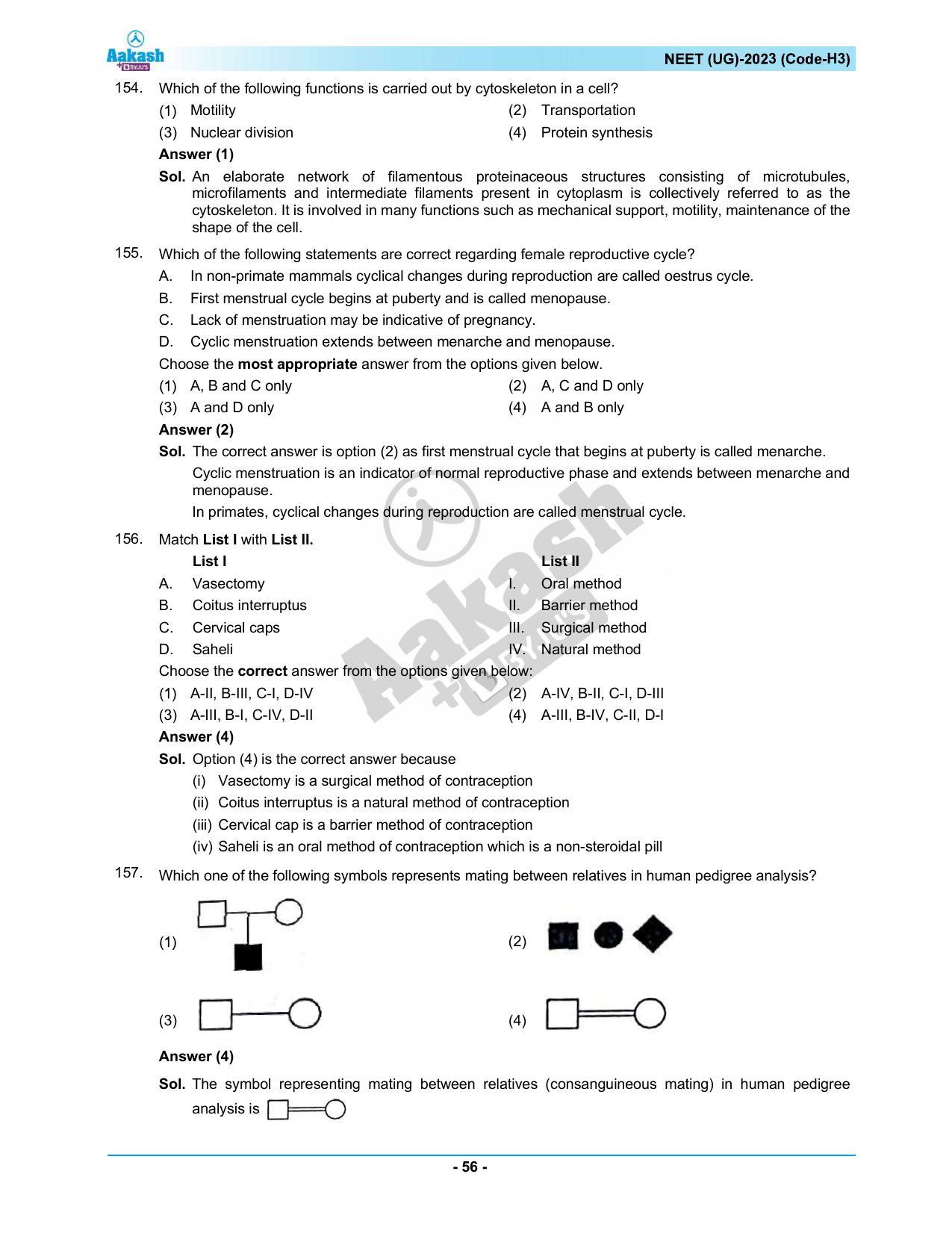NEET 2023 Question Paper H3 - Page 56