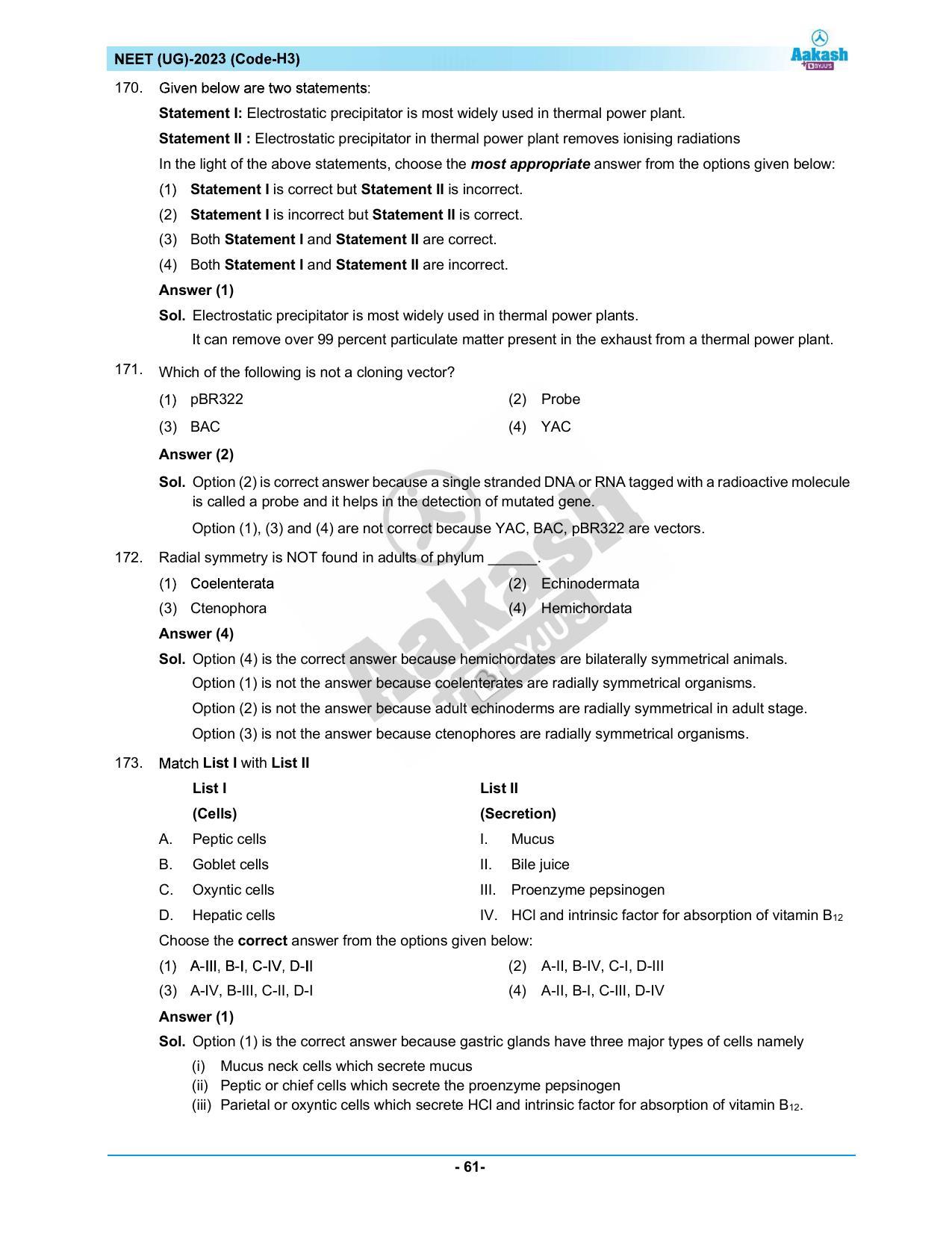 NEET 2023 Question Paper H3 - Page 61