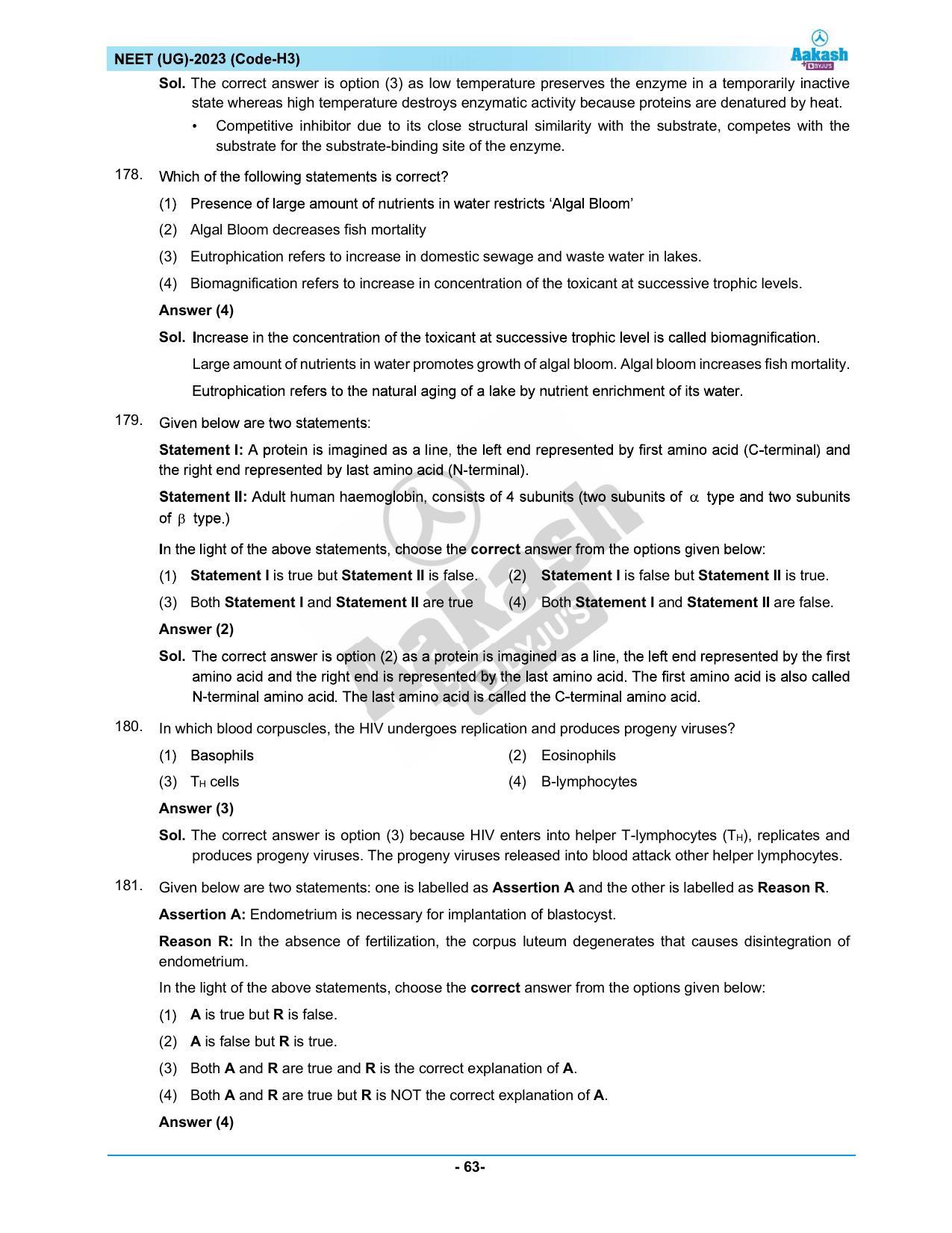 NEET 2023 Question Paper H3 - Page 63