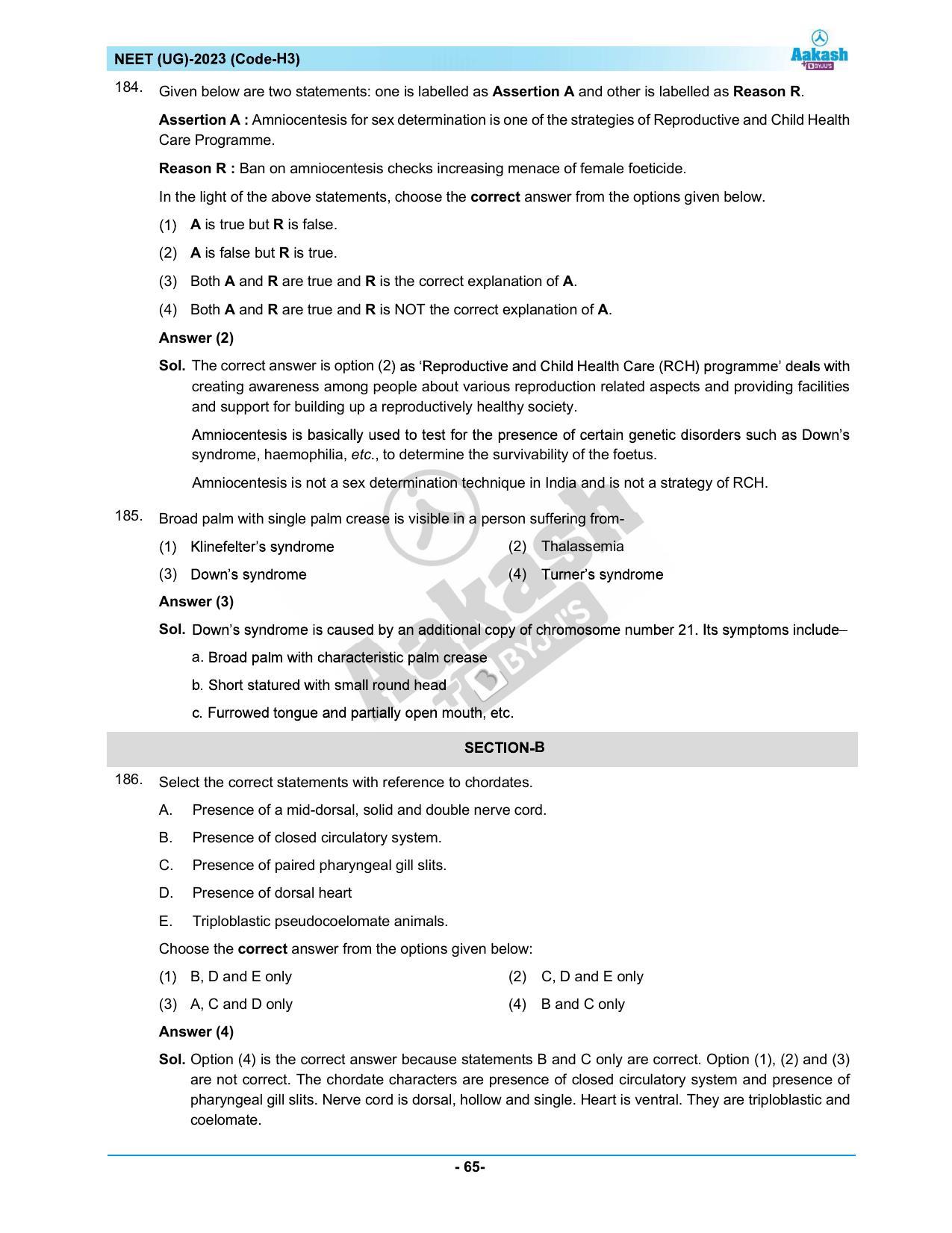 NEET 2023 Question Paper H3 - Page 65