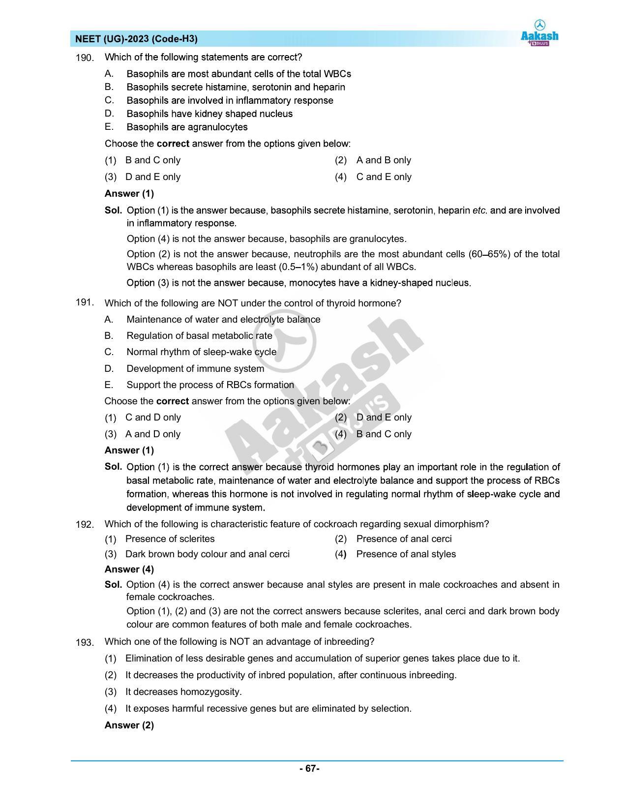 NEET 2023 Question Paper H3 - Page 67
