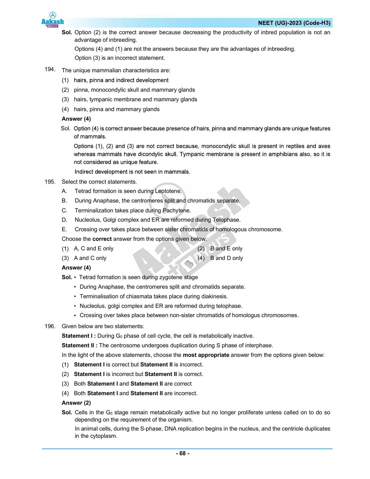 NEET 2023 Question Paper H3 - Page 68