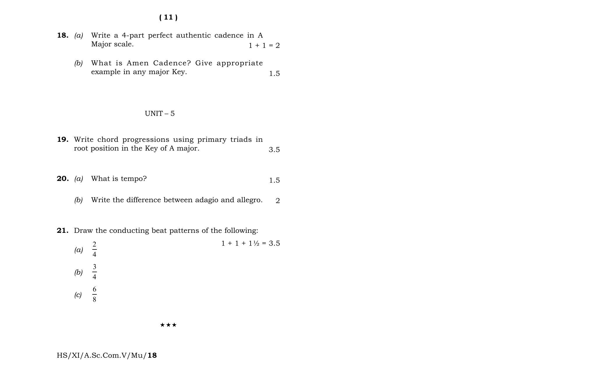 Meghalaya Board (MBOSE) Class 11 Western_Music 2018 Question Paper - Page 6